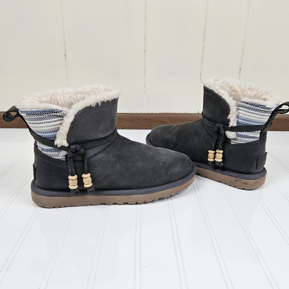 Ugg Auburn Serape Gray Mini Boots